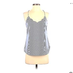 JCrew blue and white striped sleeveless top